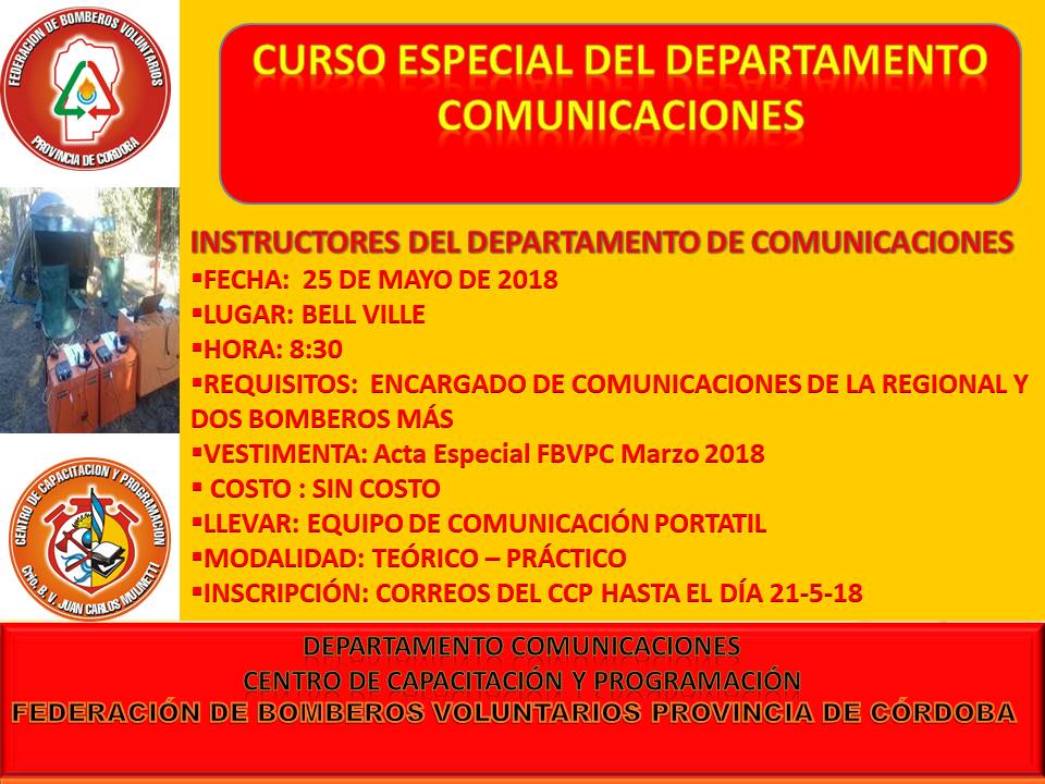 Curso Especial del Departamento Comunicaciones