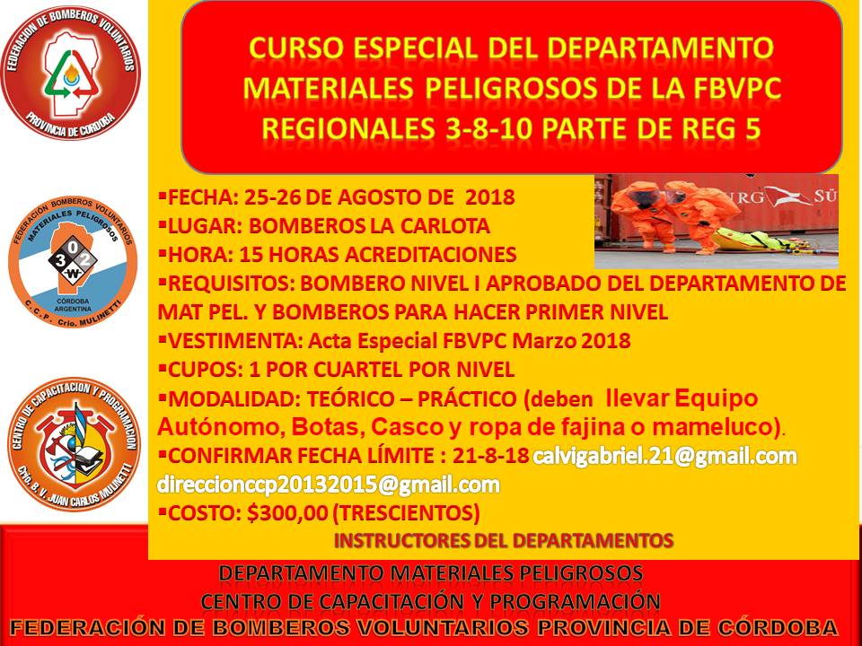 Curso Especial del Departamento Materiales Peligrosos