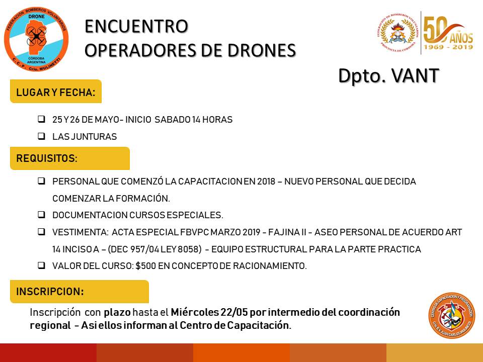 Departamento VANT: Encuentro de Operadores de Drones
