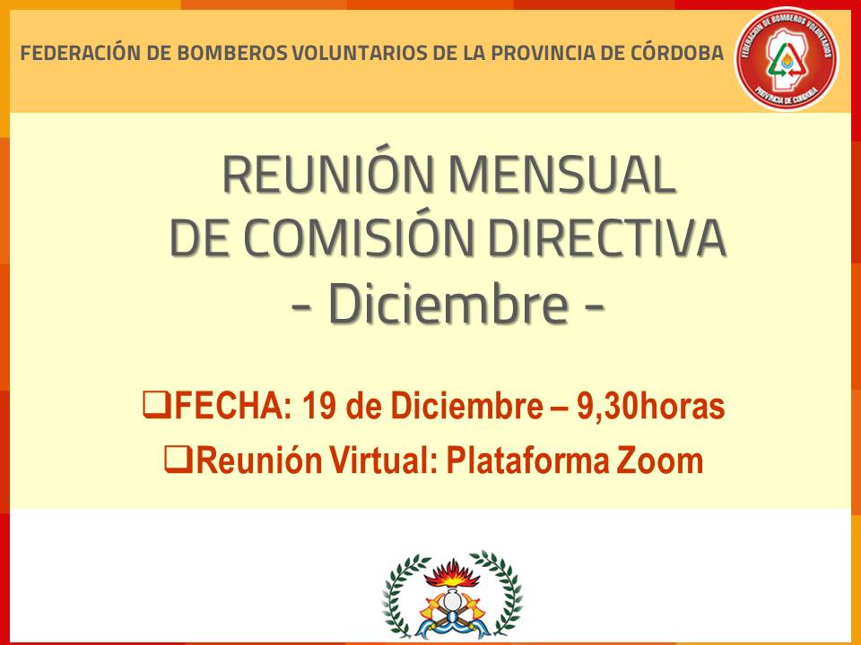 Reunión de Comisión Directiva: Mes de Diciembre