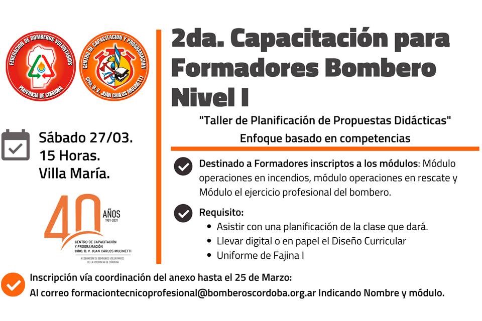 2° Capacitación para Formadores de Bombero Nivel I