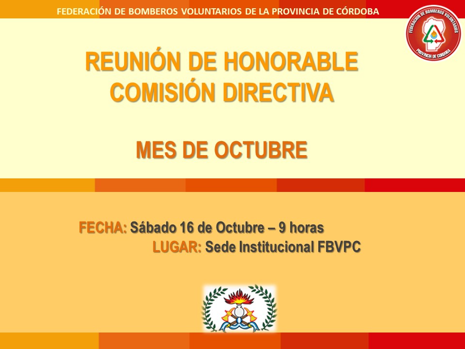 Octubre: Reuni�n Mensual de Honorable Comisi�n Directiva