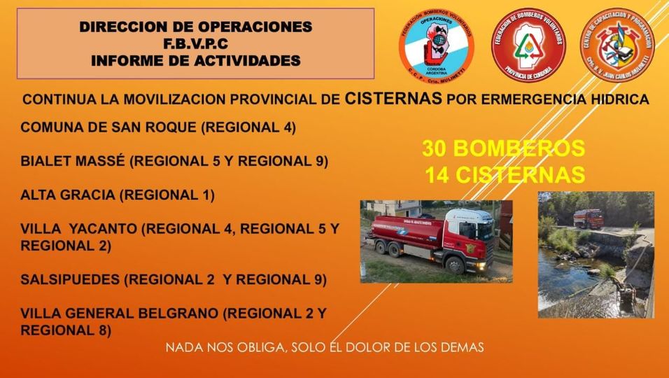 Gestin de la Direccin de Operaciones ante la Emergencia Hdrica Provincial