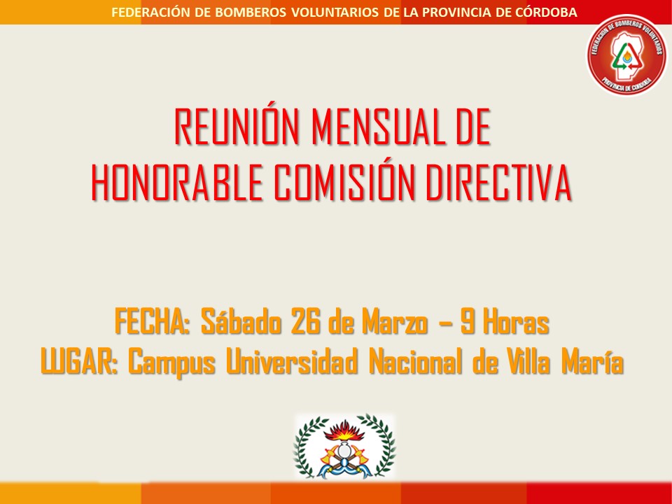 Reunin de Honorable Comisin Directiva: Mes de Marzo