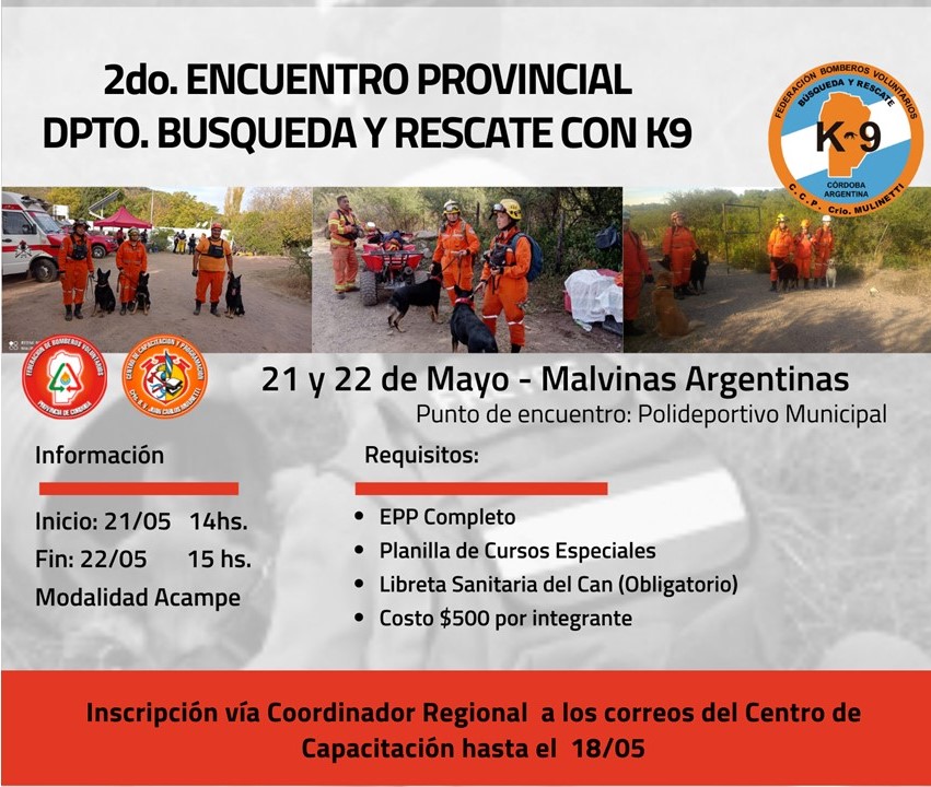 Departamento B�squeda y Rescate con K9: 2� Encuentro Provincial 2022