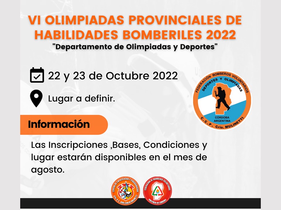 VI Olimpadas Provinciales de Habilidades Bomberiles FBVPC