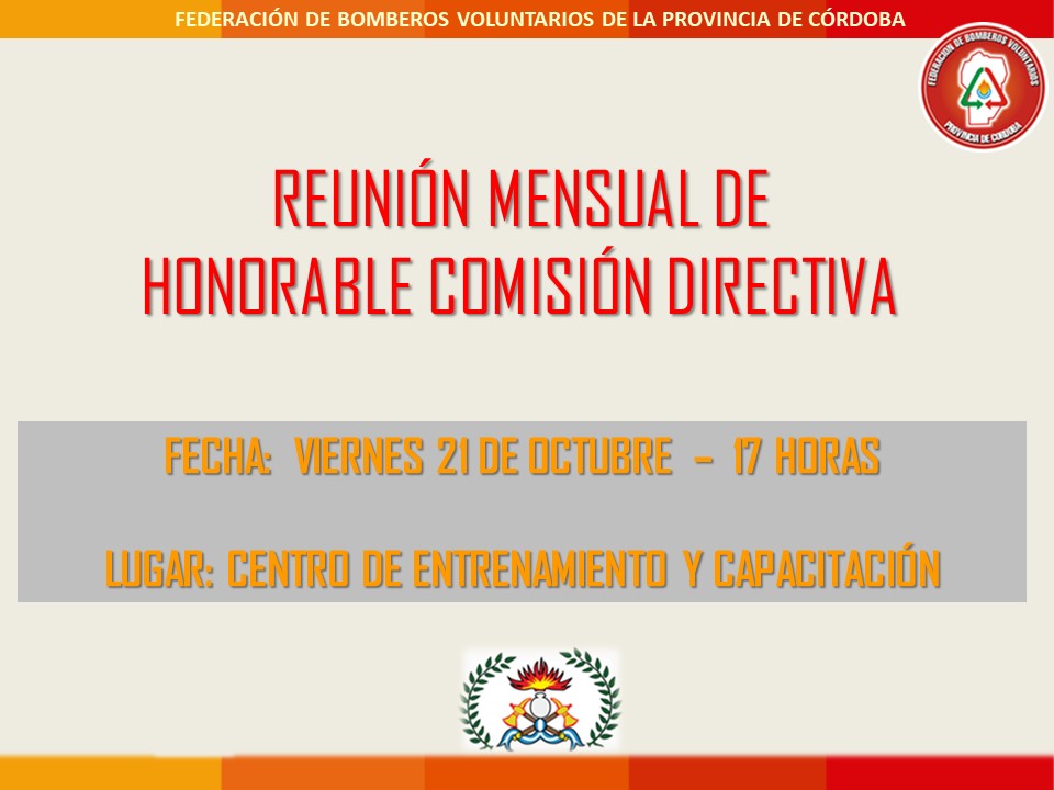 Reuni�n Mensual de Honorable Comisi�n Directiva