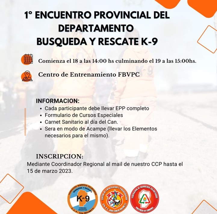 1� Encuentro Provincial de B�squeda y Rescate con K9