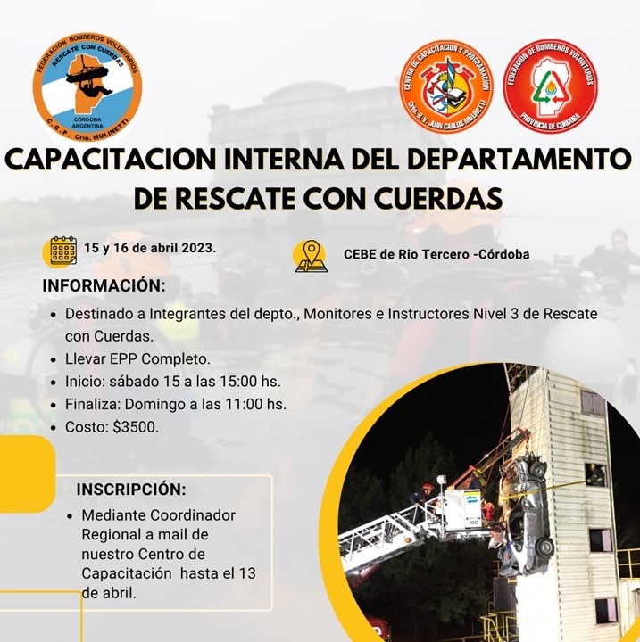 Capacitacin Interna del Departamento Rescate con Cuerdas