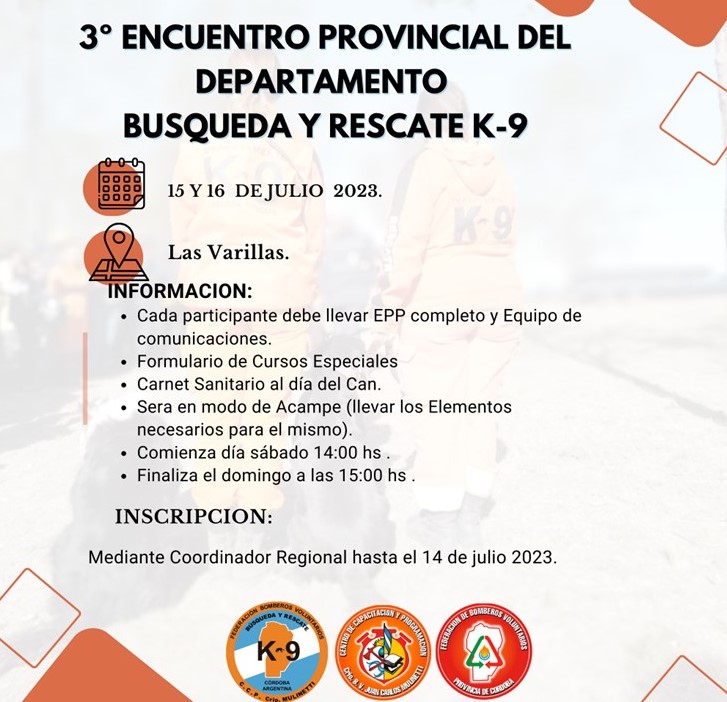3 Encuentro Provincial del Departamento de Bsqueda y Rescate K9