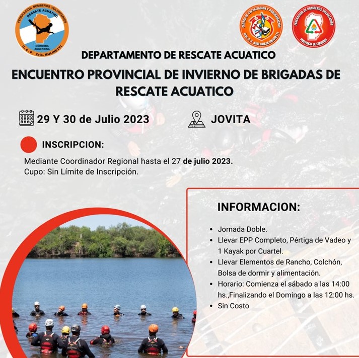 Encuentro Provincial de Invierno de Brigadas de Rescate Acuático