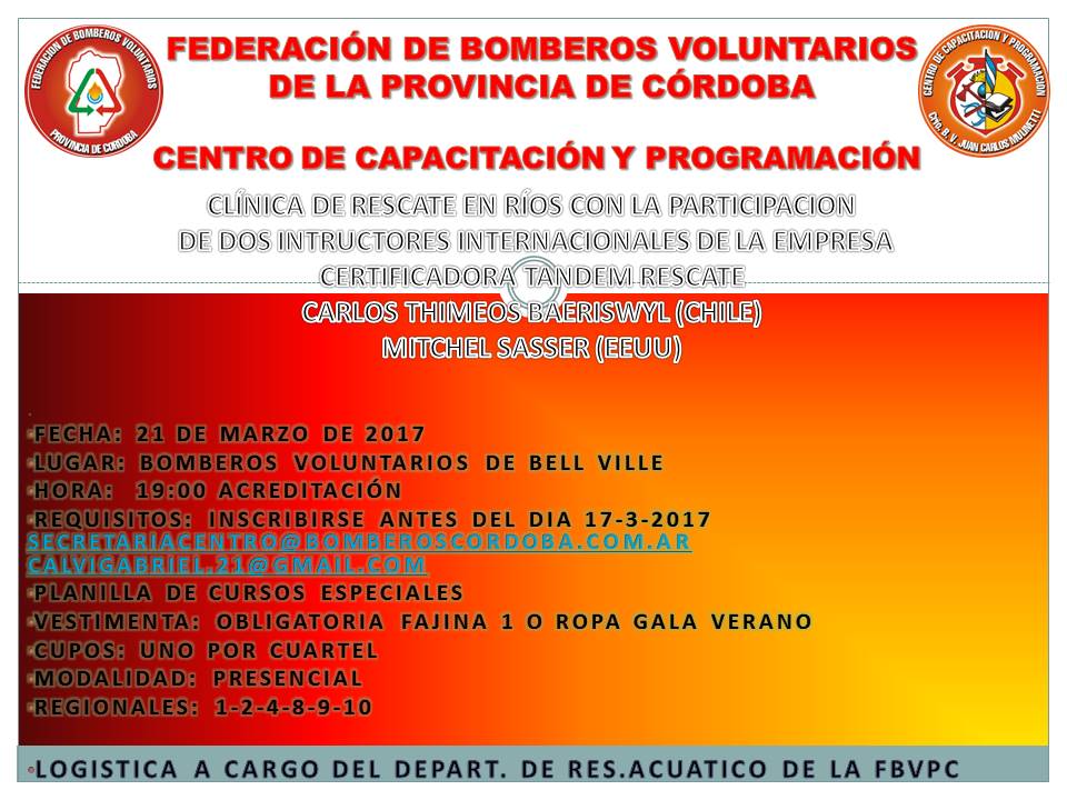 Cl�nica Internacional de Rescate en R�os en Bell Ville