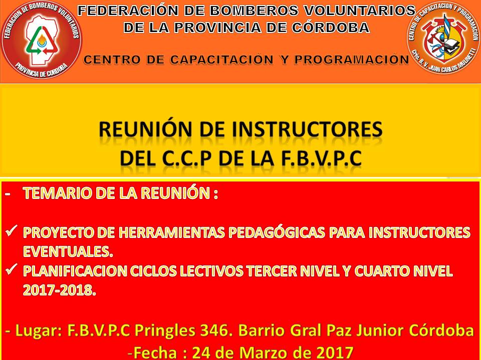 Reuni�n de Instructores del C.C.P. de la F.B.V.P.C.