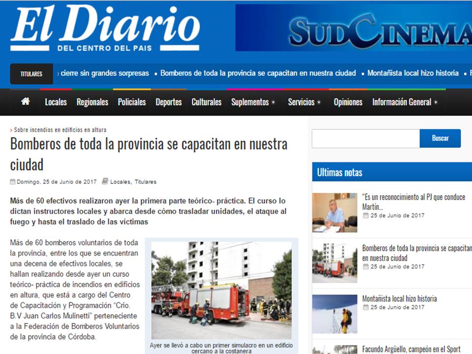 Cobertura de los medios para el Curso: Incendios en edificios de altura
