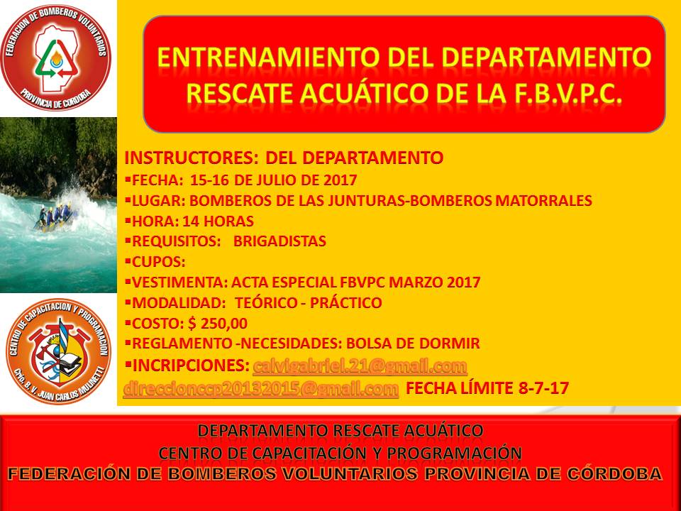 Entrenamiento de la Brigada de Rescate Acu�tico