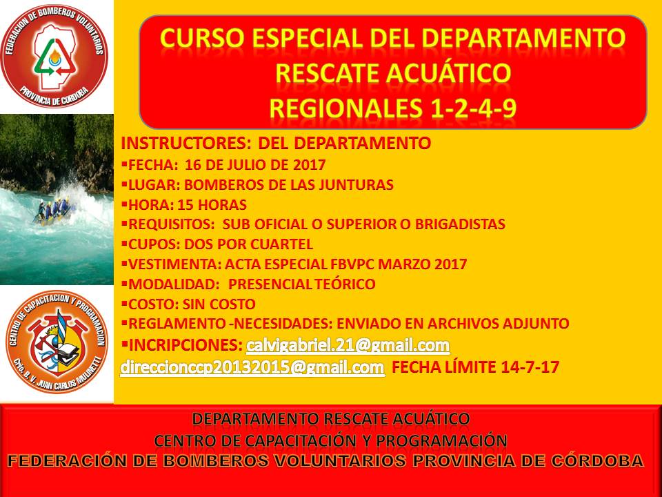 Curso Especial del Departamento Rescate Acu�tico