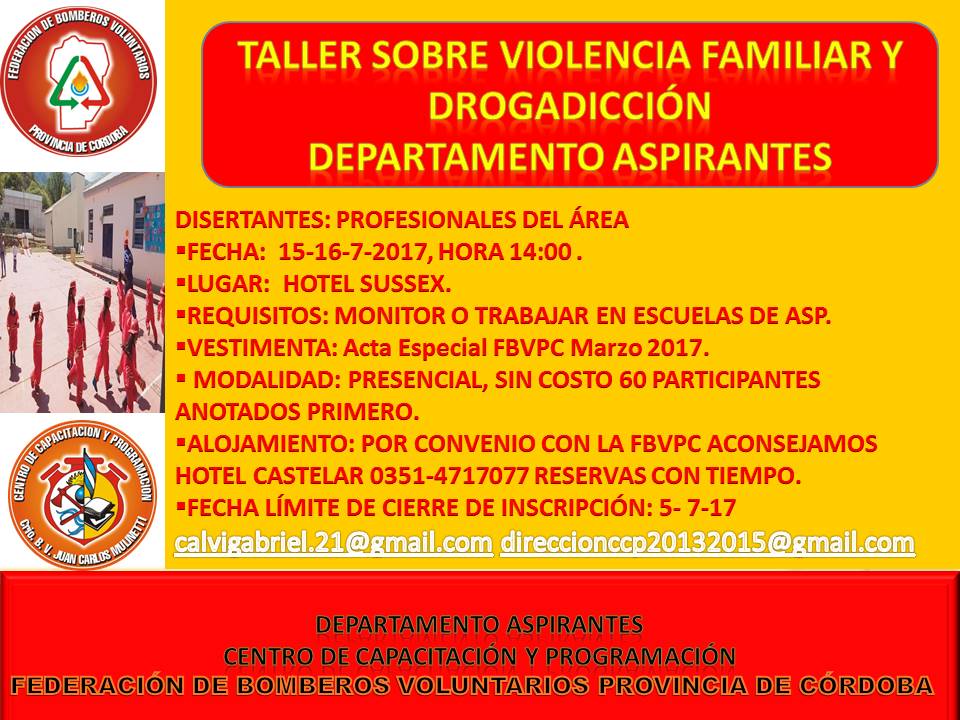 Departamento de Aspirantes: Taller sobre Violencia Familiar y Drogadicci�n