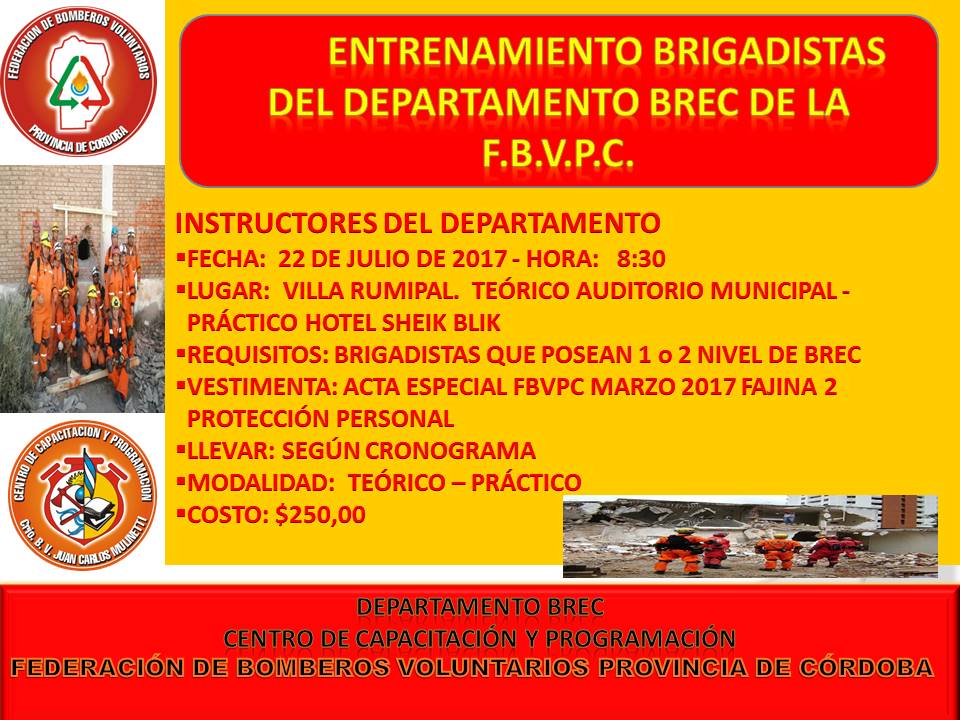 Entrenamiento para Brigadistas del Departamento BREC