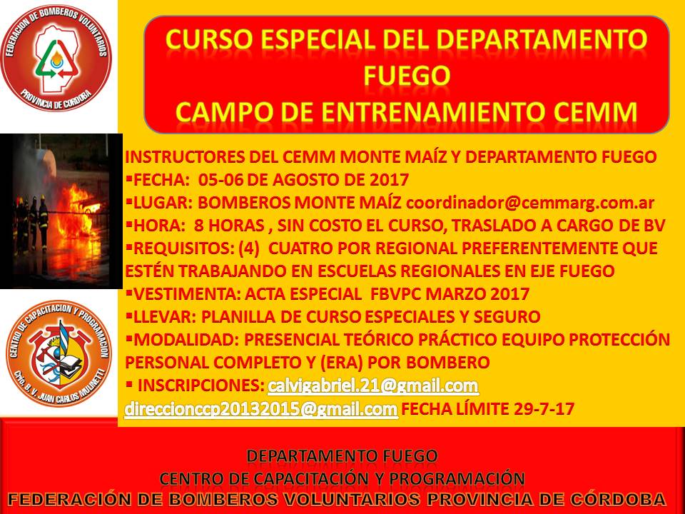 Curso Especial del Departamento Fuego