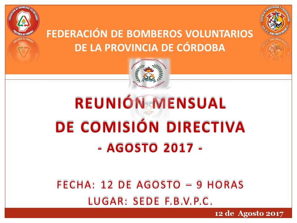 Convocatoria a Reuni�n Mensual de Comisi�n Directiva