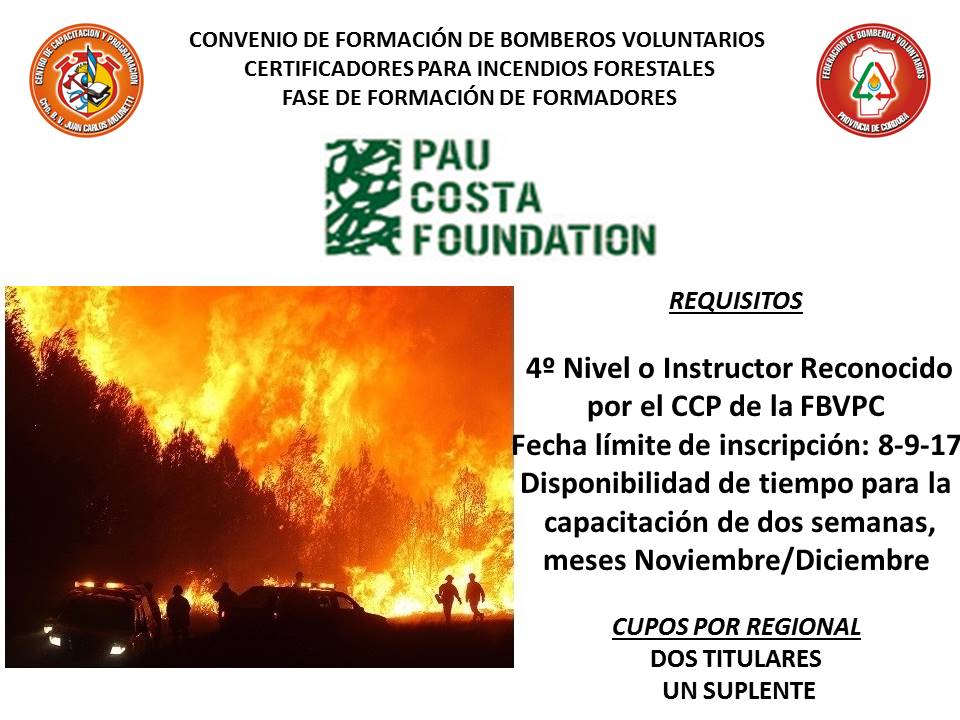 Formaci�n de Bomberos Voluntarios Certificadores para Incendios Forestales
