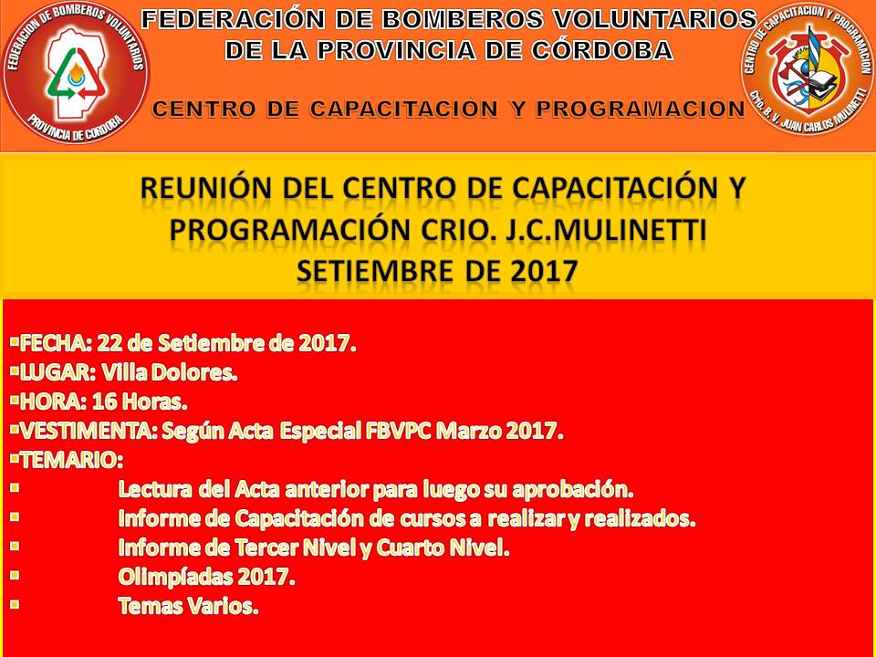 Convocatoria a Reuni�n Mensual del C.C.P.