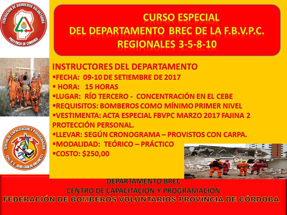 Curso Especial del Departamento BREC en R�o Tercero
