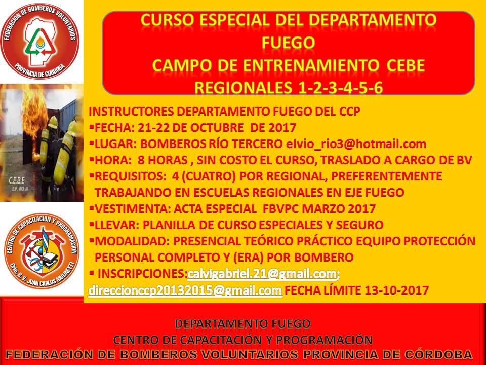 Curso Especial del Departamento Fuego en el CEBE de R�o Tercero