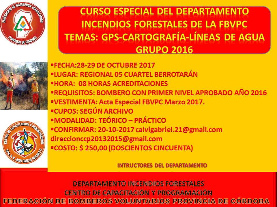 Curso Especial del Departamento Incendio Forestal
