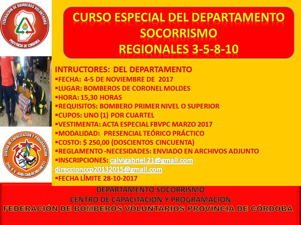 Curso Especial del Departamento Socorrismo