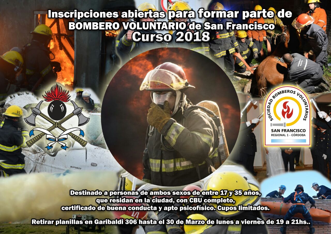 Inscripci�n al curso de Bomberos Voluntarios San Francisco 2018-2019