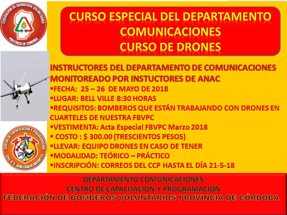 Curso Especial de Drones del Departamento Comunicaciones