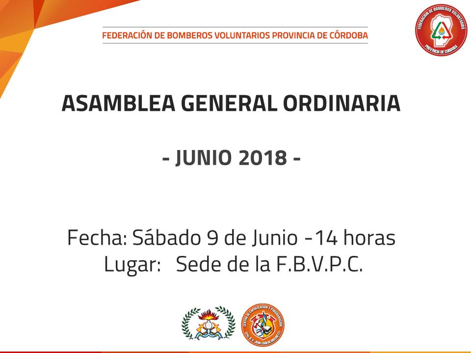 Convocatoria a Asamblea General Ordinaria de la F.B.V.P.C.