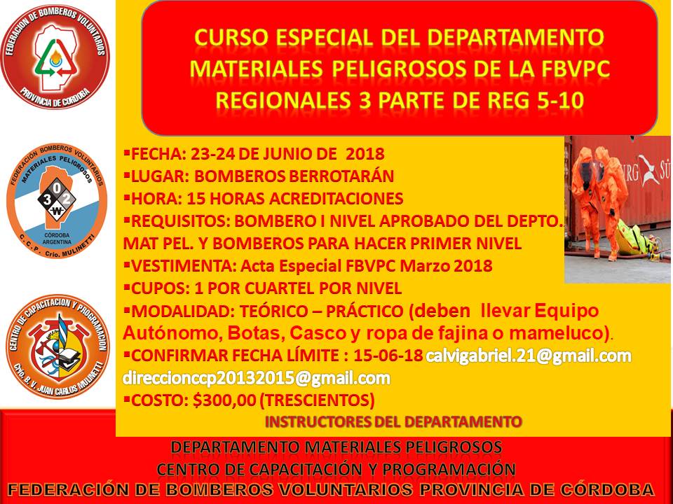 Curso Especial del Departamento Materiales Peligrosos
