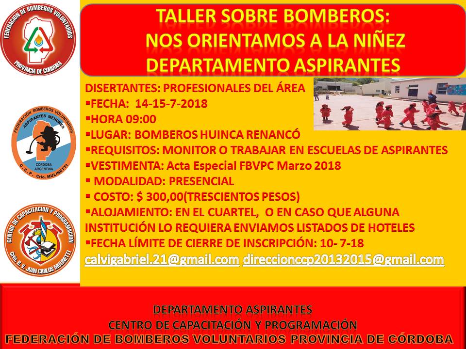Departamento de Aspirantes: Taller sobre Bomberos