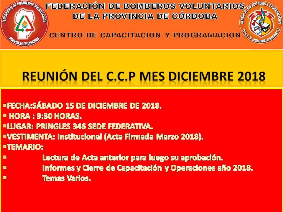 Reuni�n Mensual del Centro de Capacitaci�n y Programaci�n