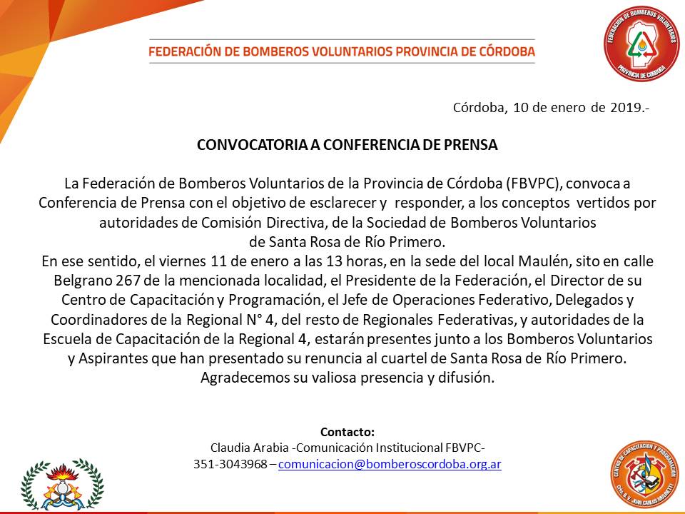Convocatoria a Conferencia de Prensa