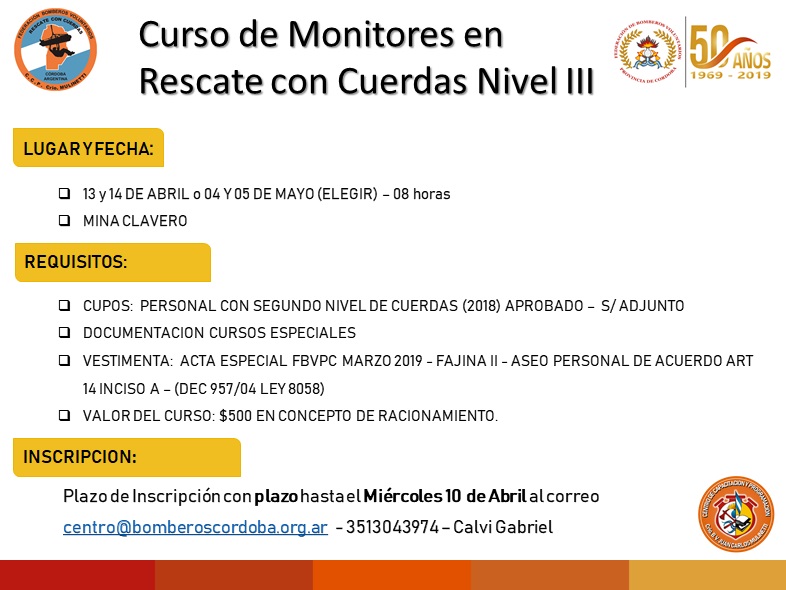 Curso de Monitores de Rescate con Cuerdas Nivel III
