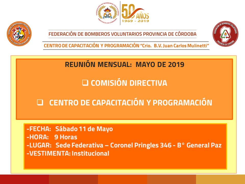 Reuni�n Mes de Mayo: Comisi�n Directiva y Centro de Capacitaci�n
