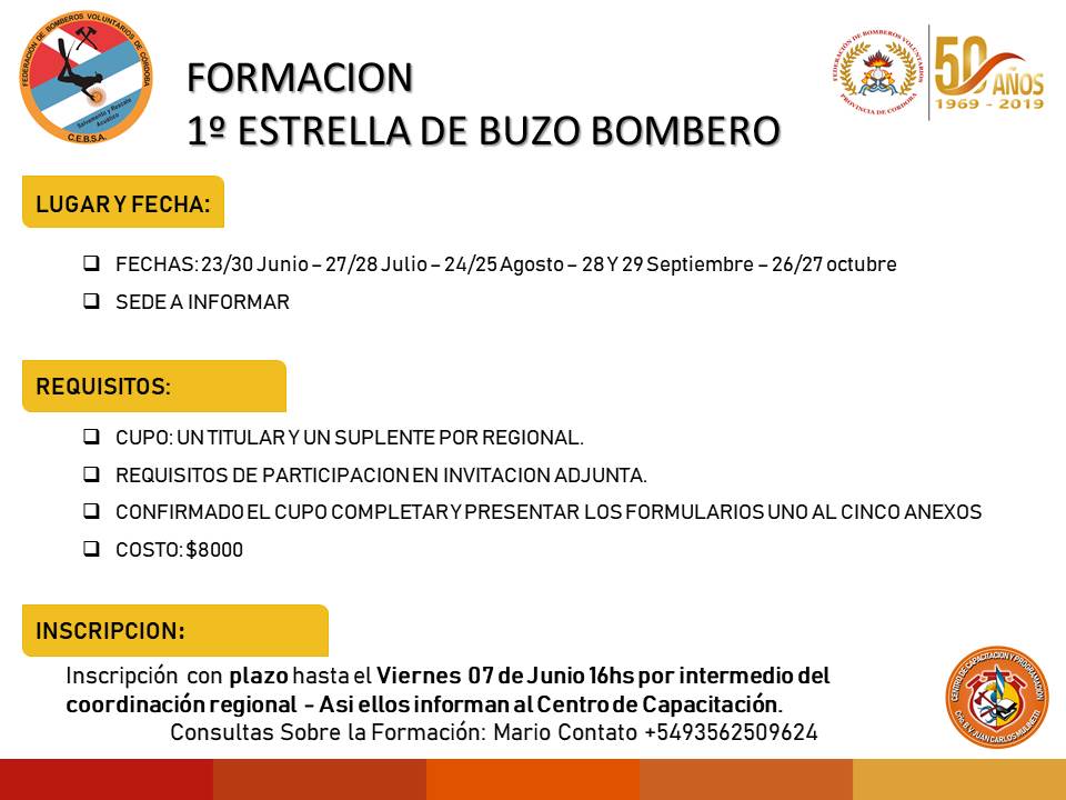Escuela de Buceo FBVPC: Formaci�n 1� Estrella Buzo Bombero
