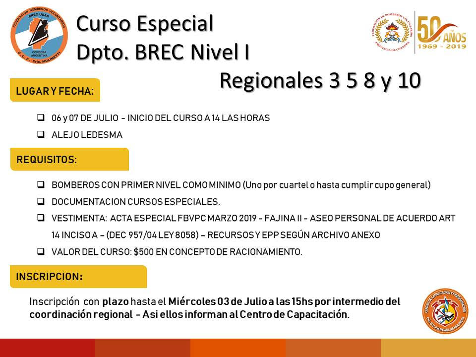 Curso de Nivel I - Departamento  BREC