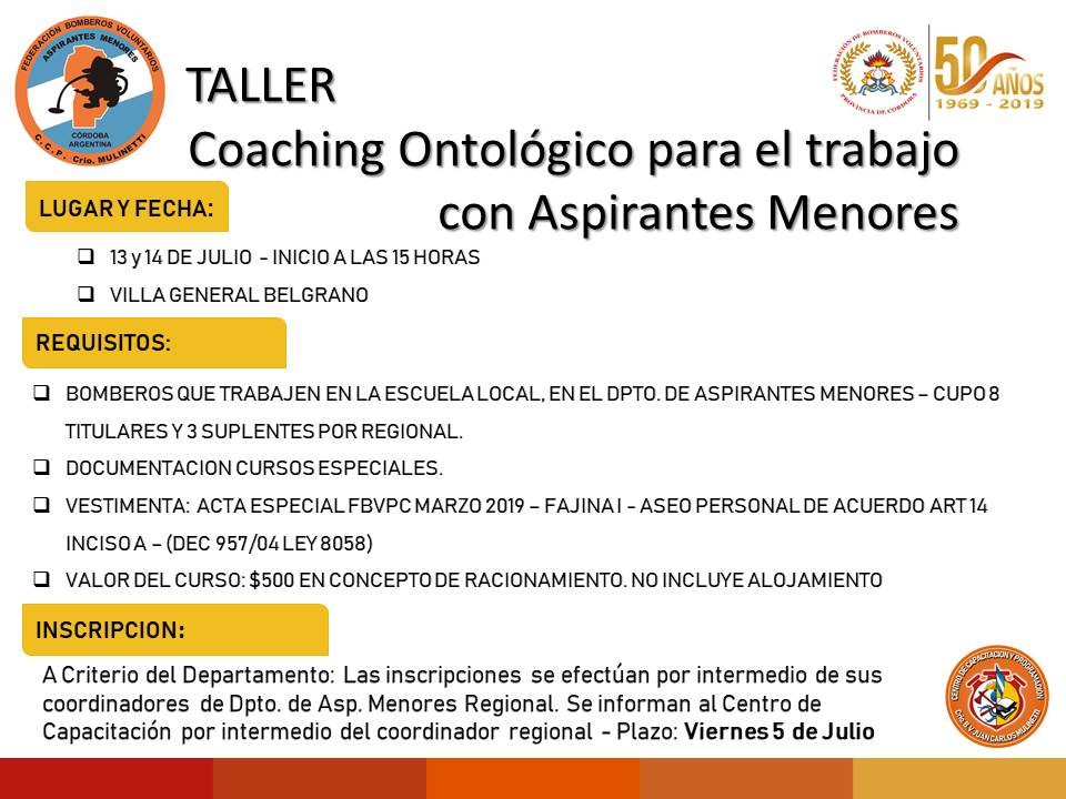 Coaching Ontol�gico para el trabajo con Aspirantes Menores