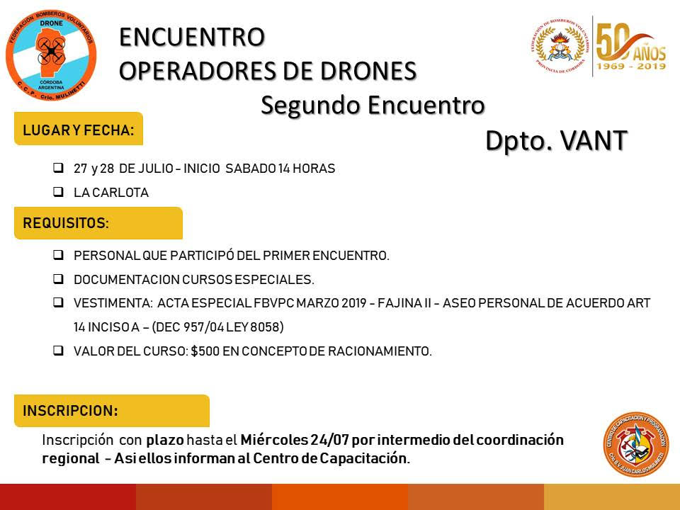 Departamento VANT: 2� Encuentro Operadores de Drones