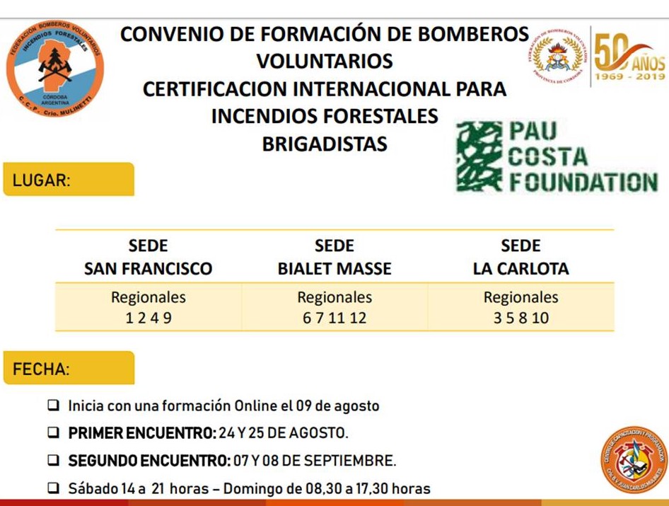 Formaci�n y Certificaci�n Internacional en Incendios Forestales para Brigadistas