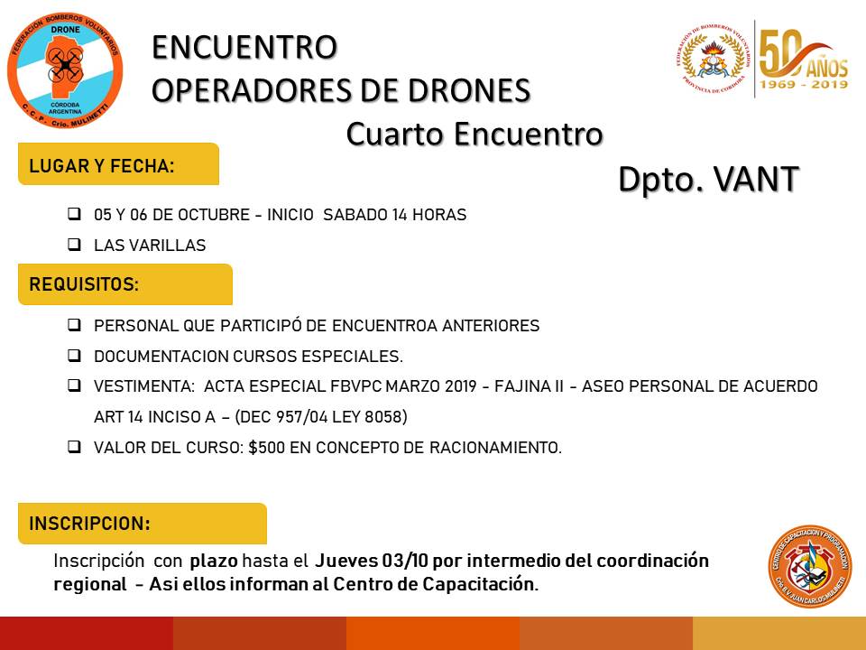Departamento VANT: 4� Encuentro de Operadores de Drones