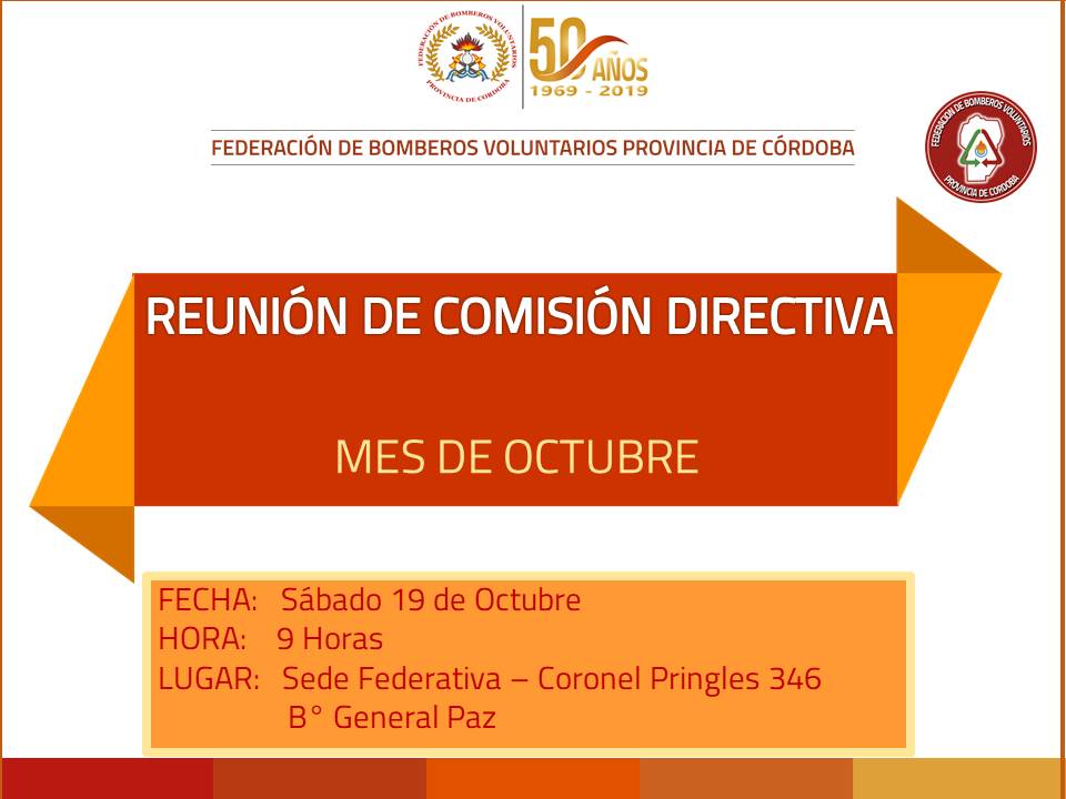 Reuni�n de Comisi�n Directiva: Mes de Octubre