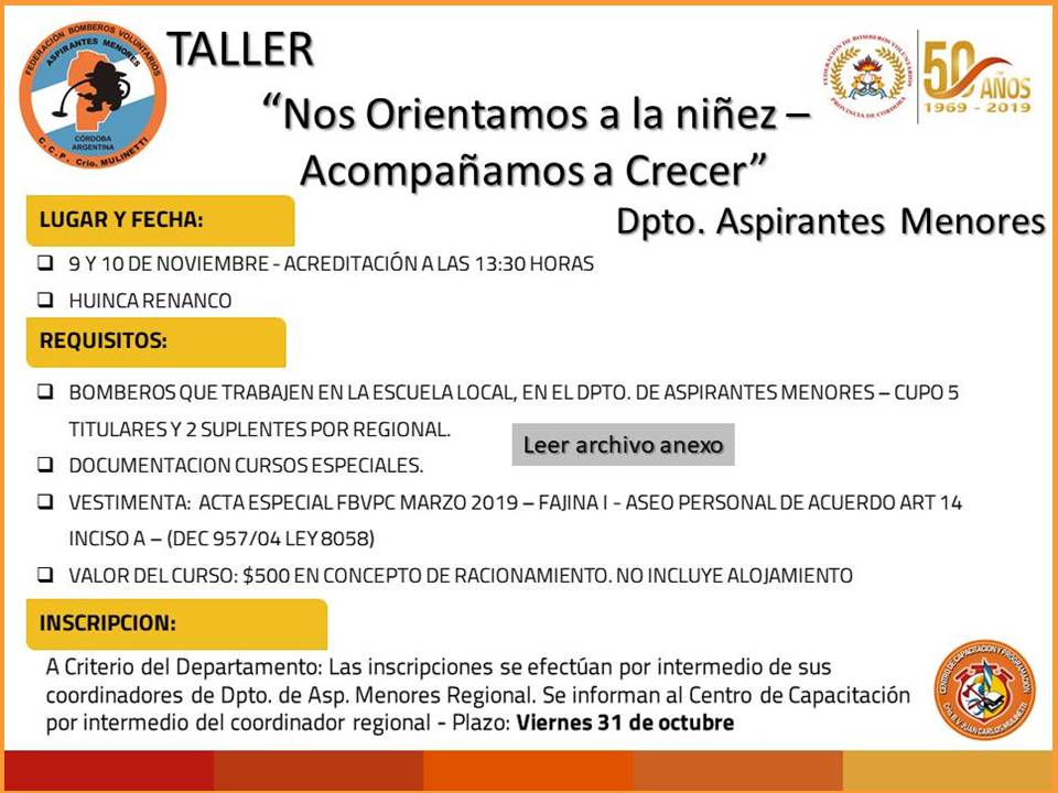 Taller: Departamento de Aspirantes Menores