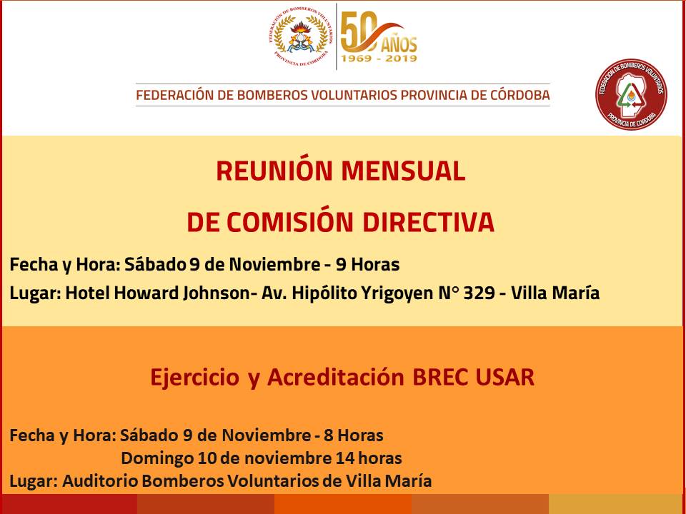 Reuni�n Mensual de Comisi�n Directiva: Mes de Noviembre