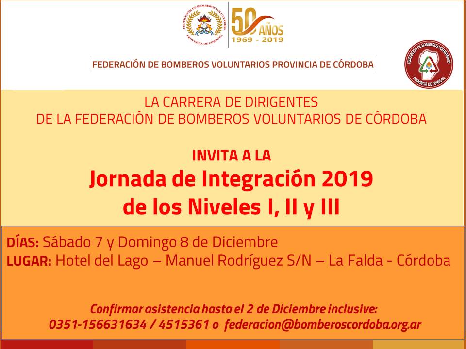 Carrera de Dirigentes FBVPC: Jornada de Integraci�n 2019 - Niveles I, II y III