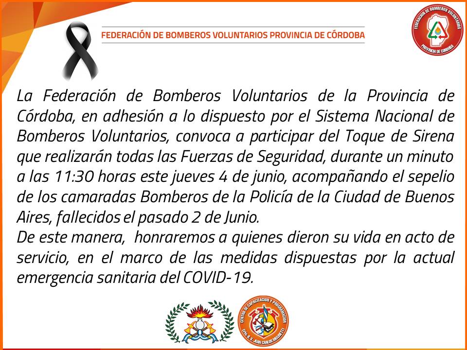 4 de Junio: Toque de Sirena del Sistema Nacional de Bomberos Voluntarios